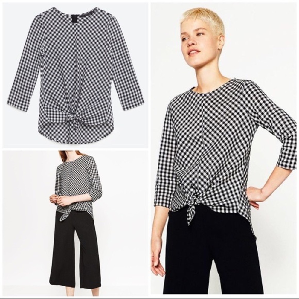 Zara basic gingham top - Picture 8 of 8